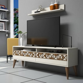 Hanah Home Mueble de TV Line - Crema